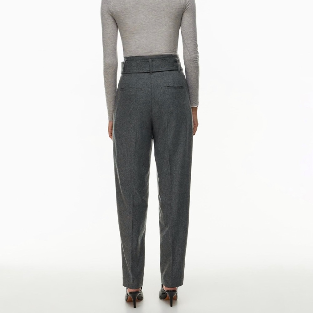 Wilfred Gia Pant Heather Dark‎ Grey Wool Cashmere High-Waisted Tie Waist Size 2 - Picture 3 of 16